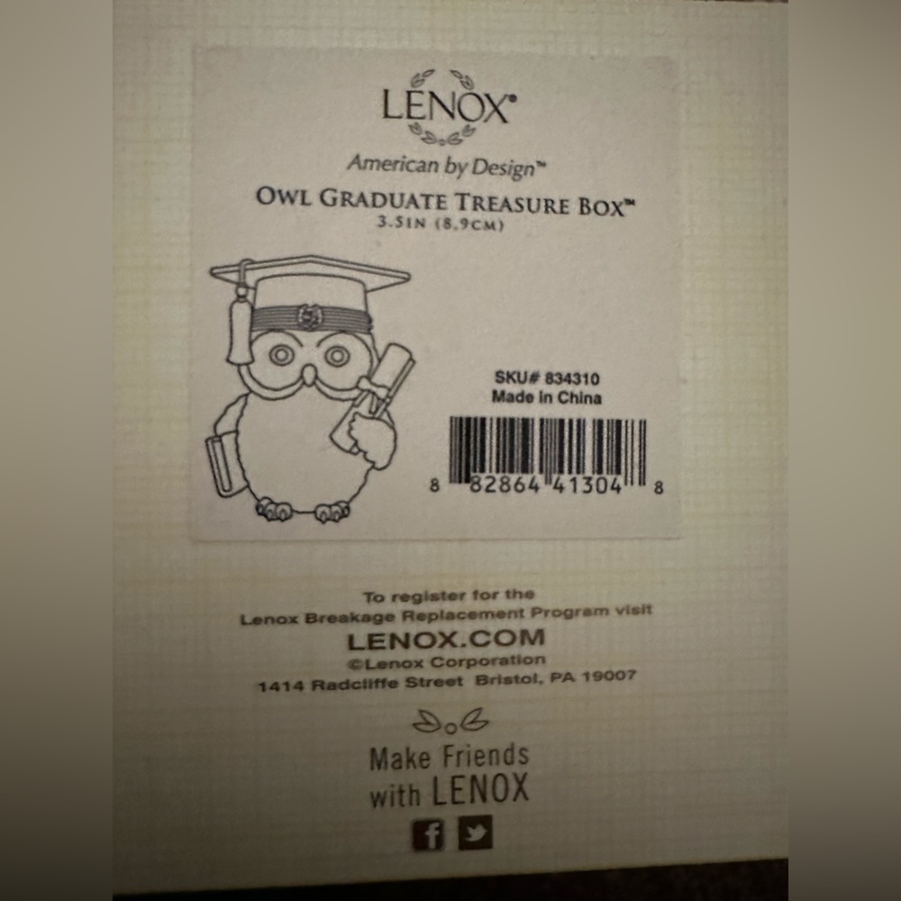 Lennox Owl Graduate Treasure Box